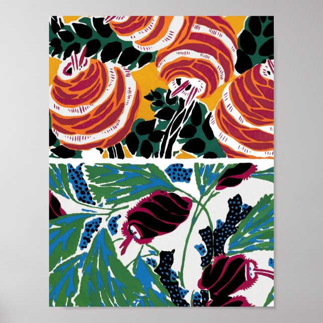 Vintage flower patterns III Small Poster (Front)