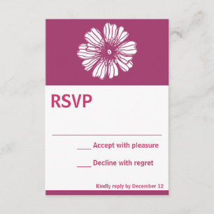 Vintage flower Pink RSVP card
