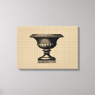 Vintage Flower Pot on canvas