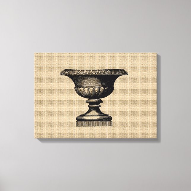 Vintage Flower Pot on canvas (Front)