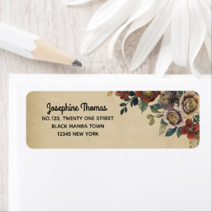 Vintage Flower Return Address