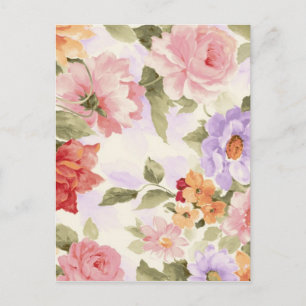 Vintage Flower Scenery Postcard