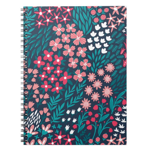 Vintage flower seamless pattern. Endless repeated  Notebook (Front)