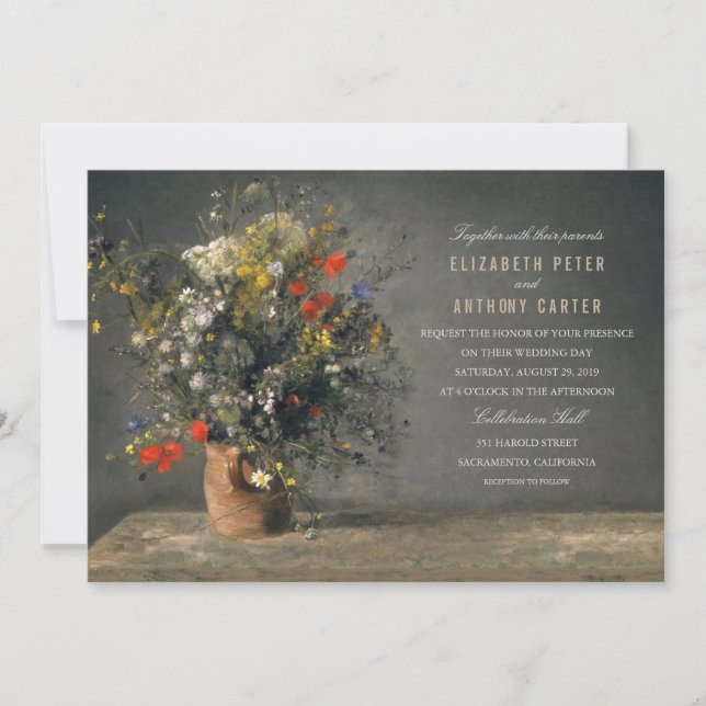 Vintage Flower Vase Unique Creative Wedding Invitation (Front)