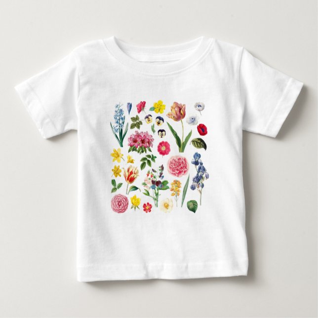 Vintage Flower, Vintage Botanical, Wildflower Baby T-Shirt (Front)