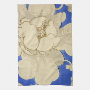 Vintage Flower Wallpaper Pattern Tea Towel