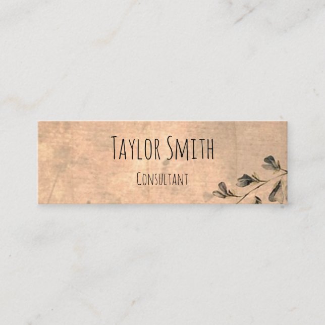 vintage flower wallpaper rustic business card (Front)