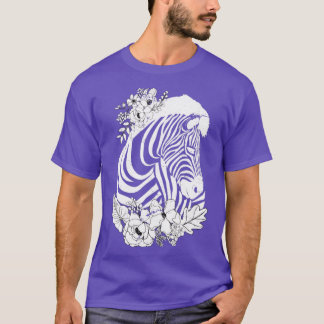 Vintage Flower Zebra T-Shirt
