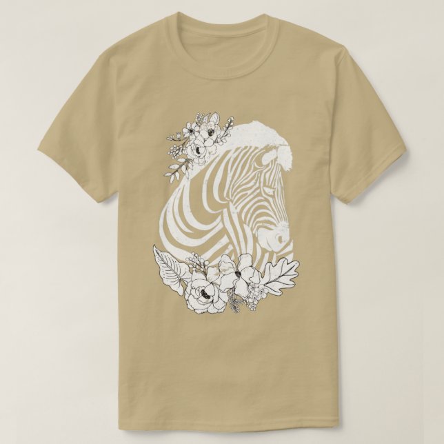 Vintage Flower Zebra T-Shirt (Design Front)