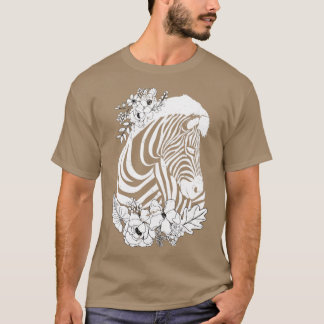 Vintage Flower Zebra T-Shirt