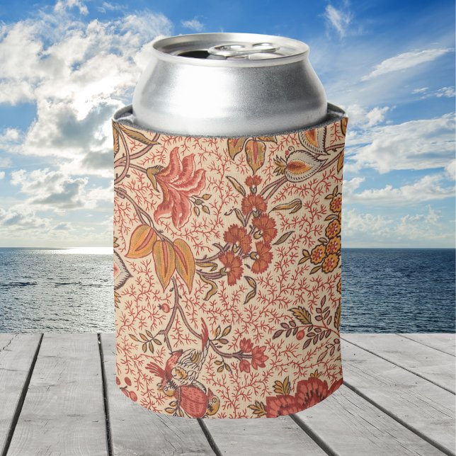 Vintage Flowering Vine Botanical Print Can Cooler (Creator Uploaded)