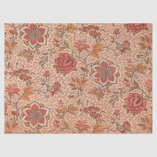 Vintage Flowering Vine Botanical Print Tissue Paper (Front)