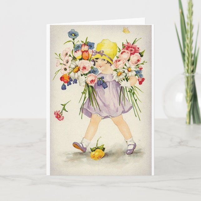 Vintage Flowers All Occasion Note Card (Front)