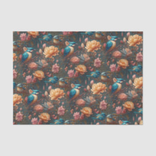 Vintage Flowers and Birds Tissue Paper