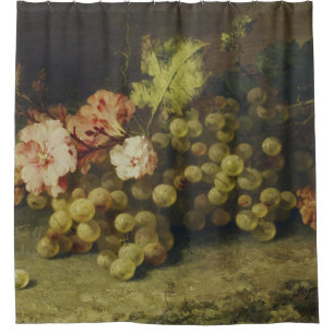 Vintage flowers and grapes Margaretha Roosenboom Shower Curtain