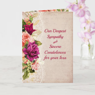 Vintage Flowers and Lace Sympathy Card
