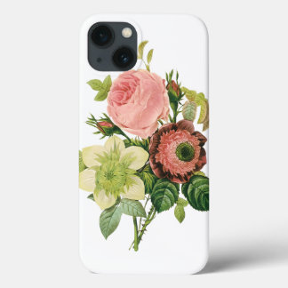 Vintage Flowers, Anemone Roses Clematis by Redoute iPhone 13 Case