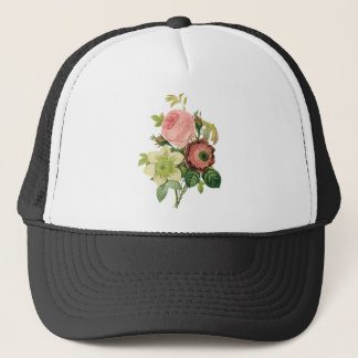Vintage Flowers, Anemone Roses Clematis by Redoute Trucker Hat