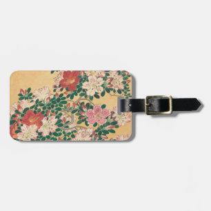 Vintage Flowers Azalea Japanese Painting Luggage Tag
