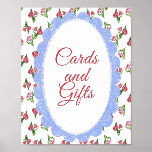 Vintage Flowers Baby shower Cards & Gifts Poster (Front)