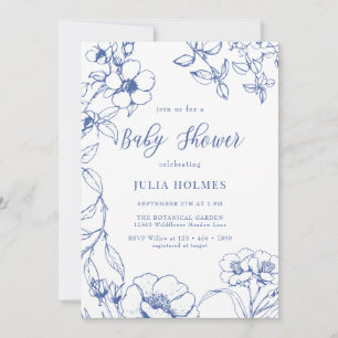 Vintage Flowers Baby Shower Invitation