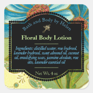Vintage flowers bath and body care label
