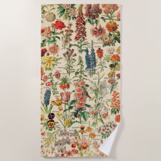 Vintage Flowers Beach Towel