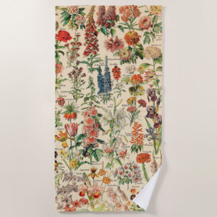 Vintage Flowers Beach Towel