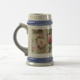Vintage Flowers Beer Stein