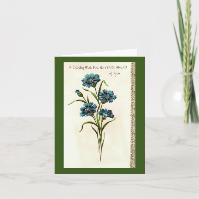 Vintage Flowers Birthday Card (Front)