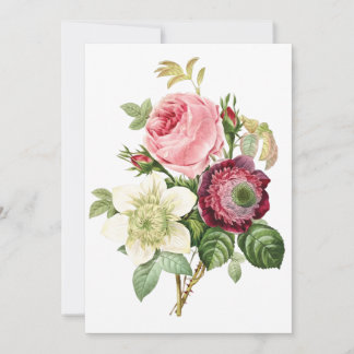 Vintage flowers blank greeting card