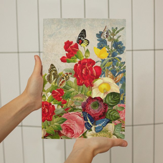 Vintage Flowers Butterflies Small Poster (Creator Uploaded)