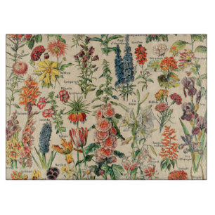 Vintage Flowers by Adolphe Millot Cutting Board