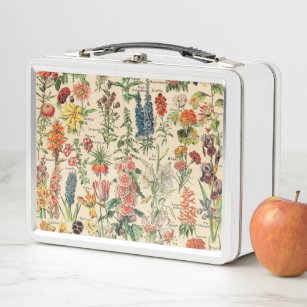 Vintage Flowers by Adolphe Millot Metal Lunch Box