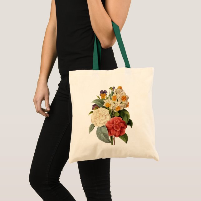 Vintage Flowers, Camellias and Narcissus, Redoute Tote Bag (Front (Product))