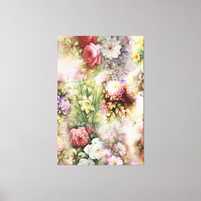 Vintage Flowers Canvas Print (Front)