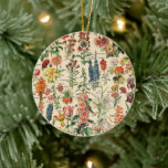 Vintage Flowers Ceramic Tree Decoration<br><div class="desc">Please visit my store for more interesting design and more colour choice => zazzle.com/colorfulworld*</div>