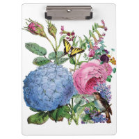 Vintage Flowers Clip Board