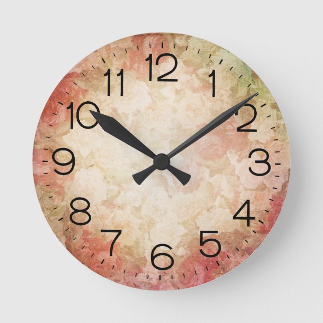 Vintage Flowers Clock (Front)
