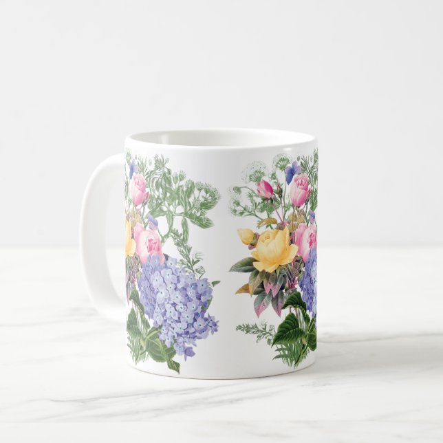 Vintage Flowers Coffee Mug (Front Left)