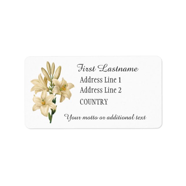 Vintage Flowers custom labels 1 (Front)