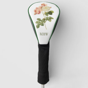 Vintage Flowers custom monogram driver cover