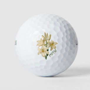 Vintage Flowers custom monogram golf balls 1
