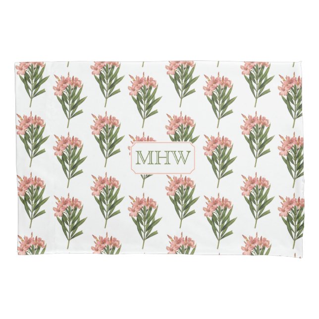 Vintage Flowers custom monogram pillow case 3 (Front)