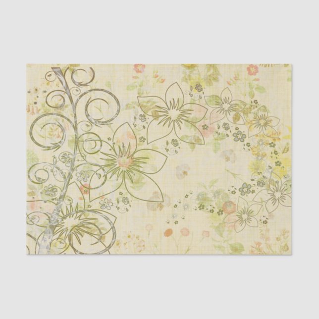 Vintage Flowers Decoupage tissue Tissue Paper (Front)