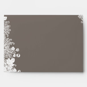 Vintage Flowers Driftwood Grey Wedding Envelopes