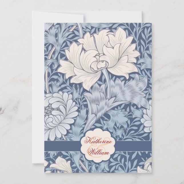 vintage flowers engagement party invitations (Front)