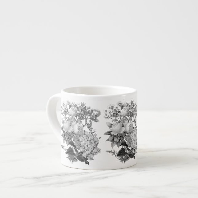 Vintage Flowers Espresso Cup (Front Left)