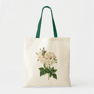 Vintage Flowers Floral Blush Noisette Rose Redoute Tote Bag