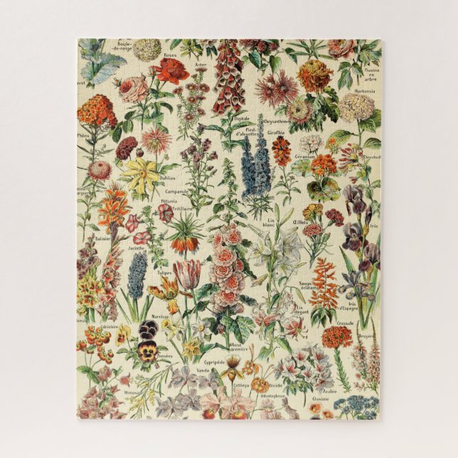 Vintage Flowers Floral Botanical Chart Jigsaw Puzzle (Vertical)